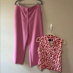 Joie Pink wide leg Pants Size 12